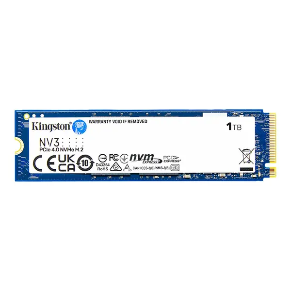 Kingston NV3 PCIe 4.0 NVMe M.2 SSD 1TB Internal Solid State Drive, M.2 2280, PCIe Gen 4x4, Up to 6,000MB/s Read & 4,000MB/s Write, 3D NAND Storage Upgrade