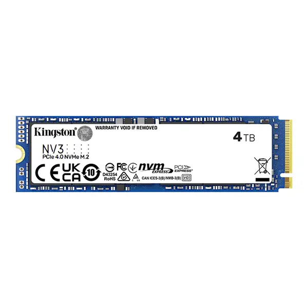 Kingston NV3 PCIe 4.0 NVMe M.2 SSD 4TB Internal Solid State Drive, M.2 2280, PCIe Gen 4x4, Up to 6,000MB/s Read & 5,000MB/s Write, 3D NAND Storage Upgrade