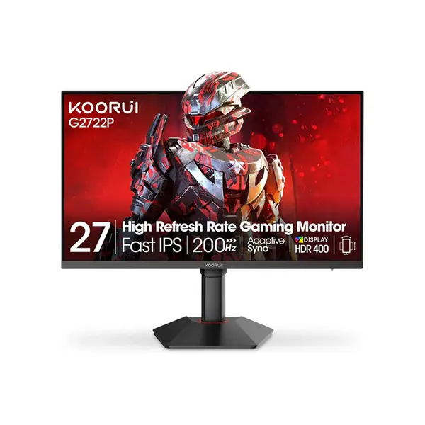 KOORUI G2722P 27-Inch QHD IPS Gaming Monitor, 2560×1440 Resolution, 200Hz Refresh Rate, IPS Panel Technology, High-Speed Gaming Display, Smooth Competitive Gaming Visual Performance