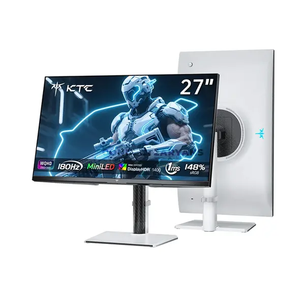 KTC M27T6 27-Inch 2K WQHD Mini LED Gaming Monitor, 2560×1440 Resolution, 180Hz Refresh Rate, HDR1400, 1152 Local Dimming Zones, HVA Panel, Quantum Dot, Adaptive Sync, 96% DCI-P3, HDMI 2.0 & DisplayPort 1.4