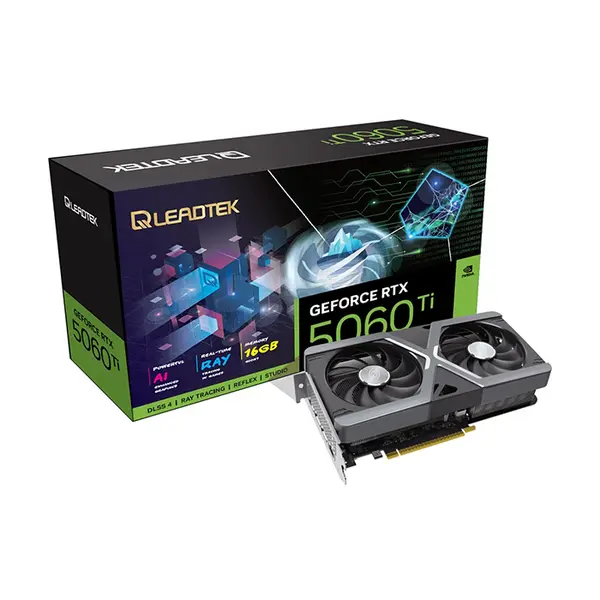 Leadtek WinFast RTX 5060 Ti HURRICANE 8GB GDDR7 Graphics Card, Dual Fan Cooling, PCIe 5.0, HDMI 2.1b, DisplayPort 2.1b