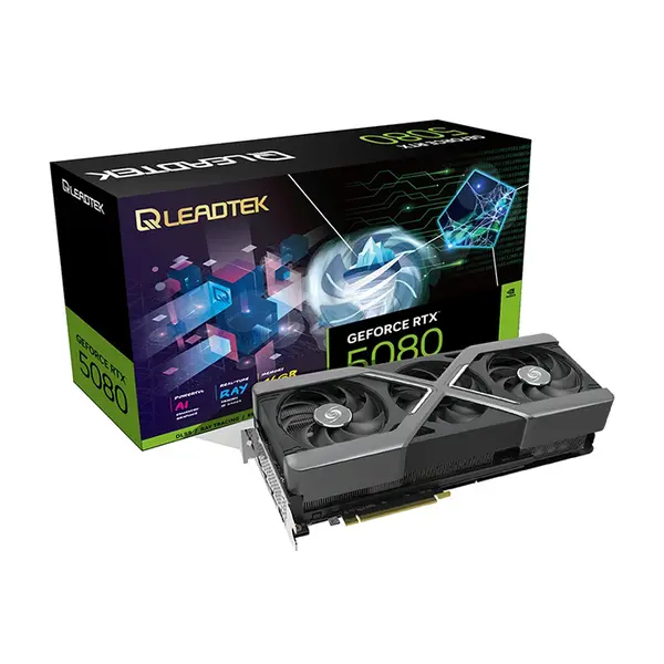Leadtek WinFast RTX 5080 HURRICANE 16G 16GB GDDR7 Graphics Card, Triple Fan Cooling, PCIe 5.0, HDMI 2.1b, DisplayPort 2.1b