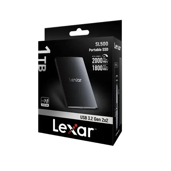 Lexar SL500 Portable SSD 1TB, External Solid State Drive, 2000MB/s, USB 3.2 Gen2x2, Compact Aluminum Design