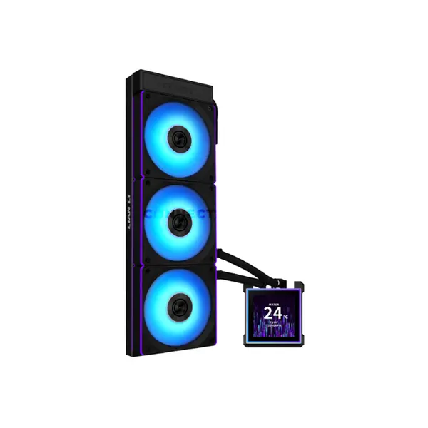 LIAN LI HydroShift II LCD-S 360 CL Wireless Black AIO Liquid CPU Cooler with 3.4-inch IPS LCD Display, UNI FAN CL Wireless, 360mm Radiator, Hidden Tube & Cable Design, L-Connect 3 Support, Intel LGA1851/LGA1700 & AMD AM5/AM4