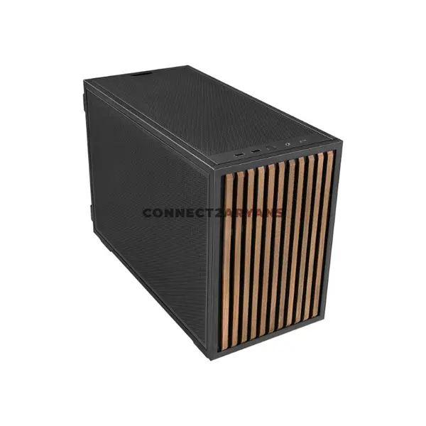 Lian Li B4-mATX Wood Black Compact 21.3L Micro-ATX PC Case, Real Walnut Wood Front Panel, M-ATX / Mini-ITX Support, Up to 358mm 4-Slot GPU, 360mm Radiator Support, 2x 120mm Slim Fans, Horizontal / Vertical Layout, B4X-WD