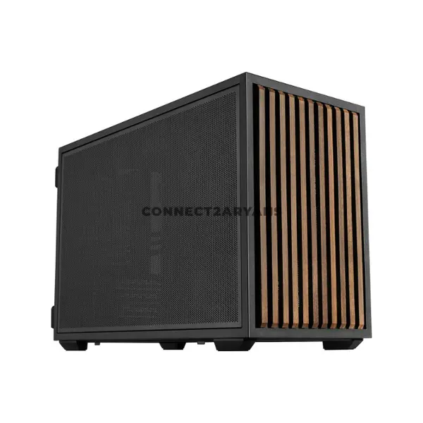 Lian Li B4-mATX Wood Black Compact 21.3L Micro-ATX PC Case, Real Walnut Wood Front Panel, M-ATX / Mini-ITX Support, Up to 358mm 4-Slot GPU, 360mm Radiator Support, 2x 120mm Slim Fans, Horizontal / Vertical Layout, B4X-WD