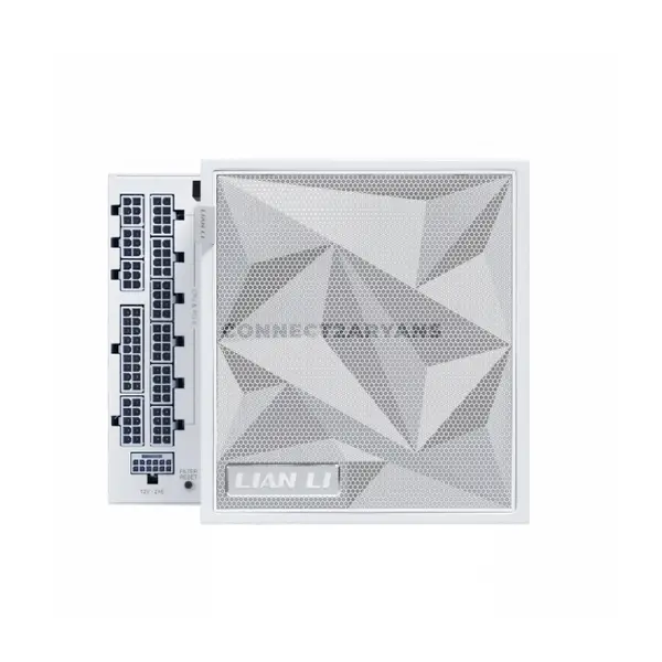 LIAN LI EDGE Platinum V2 1350W White Fully Modular ATX 3.1 Power Supply with EDGE Hub V2, Triple Platinum Certified, 12V-2×6, 120mm FDB Fan, Japanese Capacitors, Model EG1350P