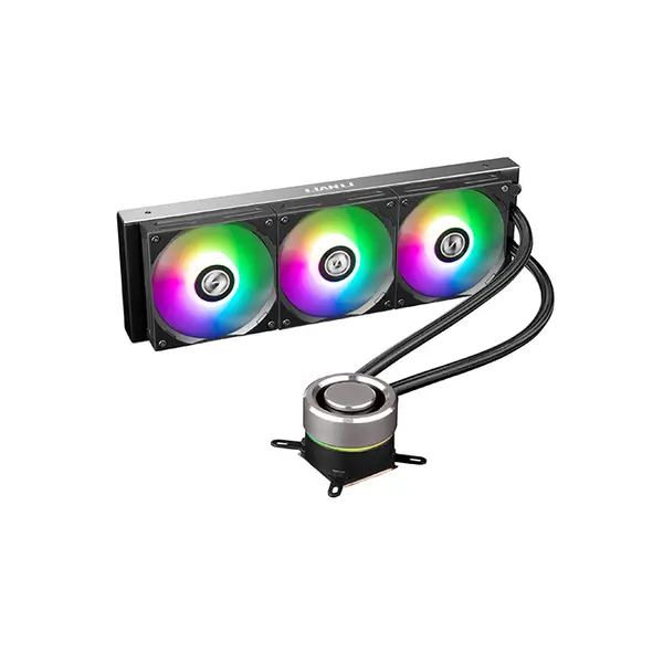 Lian Li Galahad 360 RGB Liquid CPU Cooler Black Edition, 360mm Radiator Design, Triple Fan AIO Cooling System, Addressable RGB Lighting, High-Performance Liquid Cooling Solution