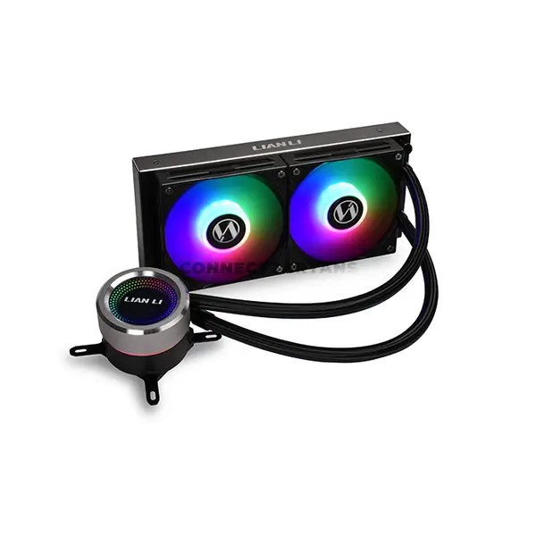 Lian Li GALAHAD AIO 240 Black 240mm ARGB Liquid CPU Cooler, 2× 120mm High Static Pressure Fans, 800–1900 RPM, 69.17 CFM Airflow, Aluminum Radiator, Intel LGA1700/1200/115X & AMD AM5/AM4, GA-240B
