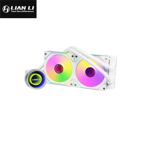 Lian Li Galahad II Trinity 240mm RGB Liquid CPU Cooler with INF Fans White Edition, Infinity Mirror Fan Design, 240mm Radiator, Premium AIO Liquid Cooling System