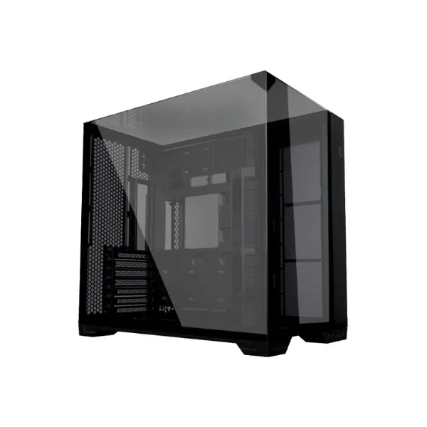 Lian Li O11 Vision Compact Mid Tower PC Case Black Edition, Tempered Glass Panoramic Chassis, Seamless Showcase Design, Premium Gaming and Performance PC Case