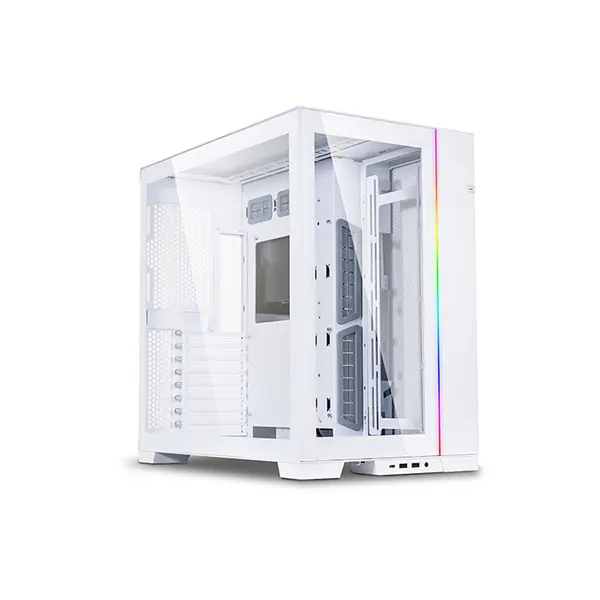 Lian Li O11D EVO Mid Tower PC Case White Edition, Tempered Glass Dual Chamber Chassis, Premium Modular Showcase Design, High-Performance Gaming PC Case