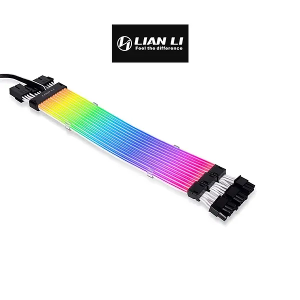 Lian Li Strimer Plus 3×8 V2 163 LED RGB Extension Cable for VGA, Addressable RGB GPU Power Cable, High-Density LED Lighting Design, Premium Graphics Card Modding Accessory