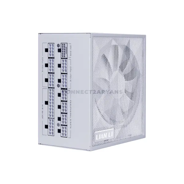 LIAN LI SX Platinum 850W White Fully Modular ATX Power Supply, 80 PLUS Platinum, ATX 3.1, PCIe 5.1, 12V-2×6, 120mm FDB Fan, Japanese 105°C Capacitors, Model SX0850P