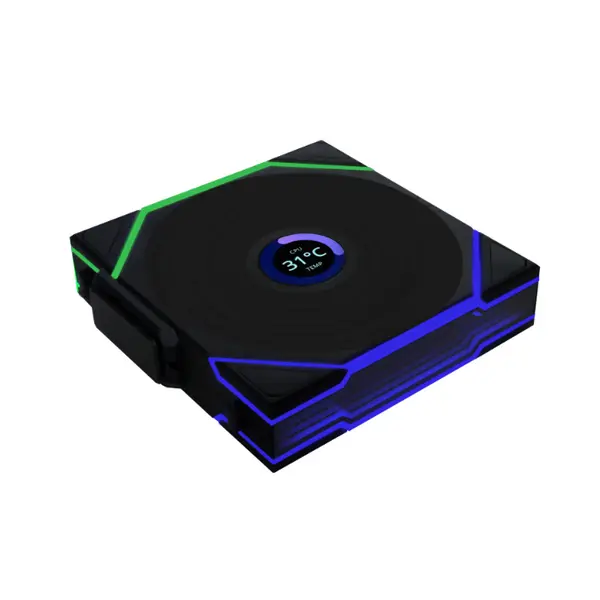 Lian Li UNI FAN TL-LCD Wireless 120 ARGB Case Fan Kit Black, Triple 120mm PWM Fans, Integrated LCD Display, 1900 RPM Fan Speed, 62 CFM Airflow, Wireless Controller ARGB Cooling Fan Pack