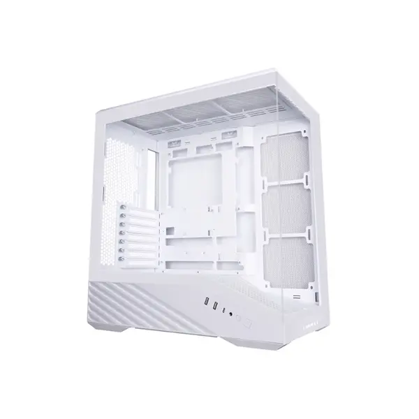 Lian Li Vector V100 Mid Tower PC Case White Edition, Tempered Glass Gaming Chassis, High-Airflow Design, Premium Gaming and Performance PC Case