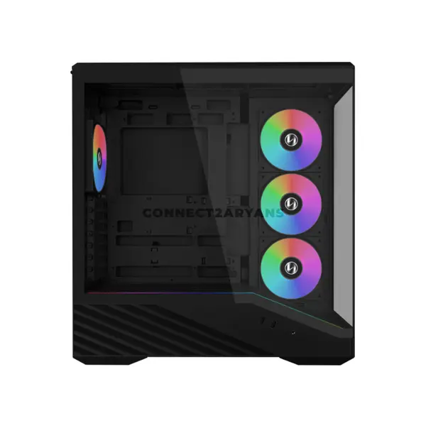 Lian Li Vector V100R Black Mid-Tower Gaming Case, 4x Pre-Installed 120mm Fans, Dual 4mm Tempered Glass Panels, 270° View, ATX / M-ATX / Mini-ITX Support, Back-Connect Ready, 420mm GPU, 360mm Radiator, ARGB Strip, V100RX
