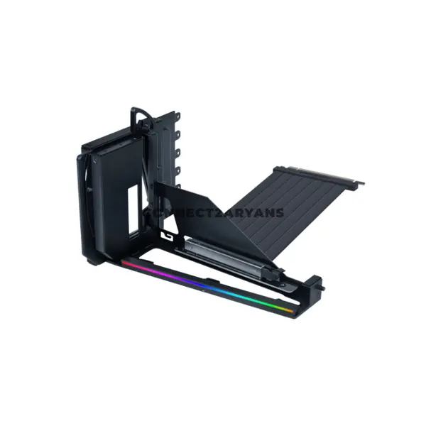 LIAN LI VG4v4 Multi-Direction Vertical GPU Bracket Black, 4-Slot GPU Support, PCIe 5.0 x16 200mm Riser Cable, 3-Level Height & Tilt Adjustment, 5V ARGB, 10kg Anti-Sag Support, Model VG4-5-V4X