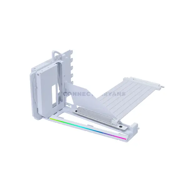 LIAN LI VG4v4 Multi-Direction Vertical GPU Bracket White, 4-Slot GPU Support, PCIe 5.0 x16 200mm Riser Cable, 3-Level Height & Tilt Adjustment, 5V ARGB, 10kg Anti-Sag Support, Model VG4-5-V4W