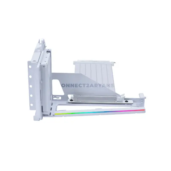 LIAN LI VG4v4 Multi-Direction Vertical GPU Bracket White, 4-Slot GPU Support, PCIe 5.0 x16 200mm Riser Cable, 3-Level Height & Tilt Adjustment, 5V ARGB, 10kg Anti-Sag Support, Model VG4-5-V4W