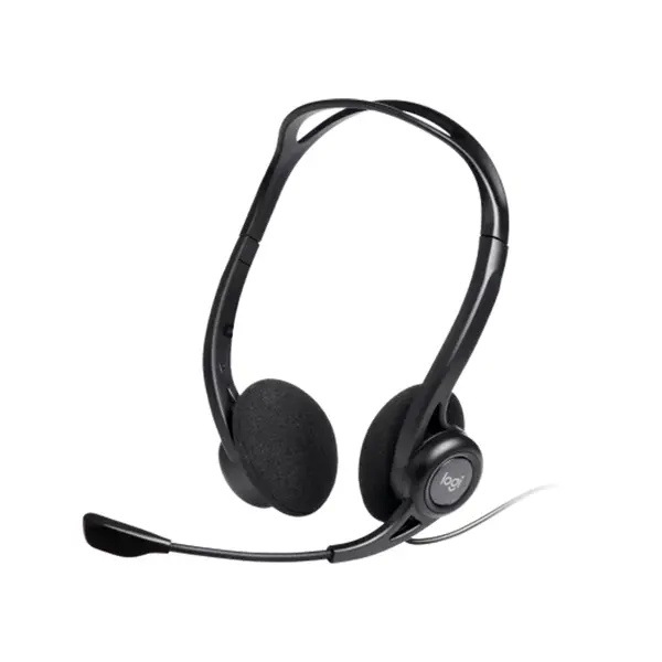 Logitech 960 USB Computer Headset with Noise-Canceling Bi-Directional Microphone, Digital Stereo Audio, Inline Volume & Mute Controls, Adjustable Rotating Boom Mic, USB-A Plug-and-Play Headset for Windows, macOS & ChromeOS