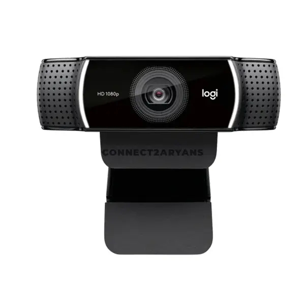 Logitech C922 PRO HD Stream Webcam Black, Full HD 1080p 30fps / HD 720p 60fps, 3MP Glass Lens, Autofocus, 78° Field of View, Dual Omnidirectional Stereo Microphones, RightLight 2, USB-A, Tripod Ready, 960-001089