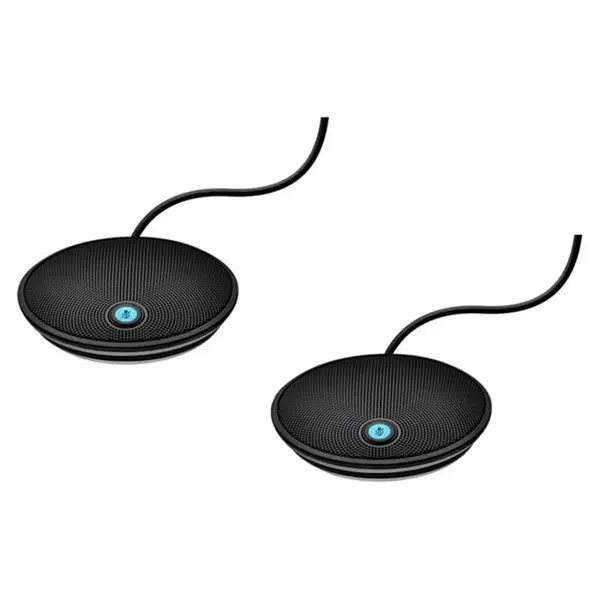 Logitech Expansion Microphones 2-Pack for Conference Cameras, Conference Audio Expansion Mic Kit, Extended Voice Pickup Coverage, Professional Meeting Room Accessory