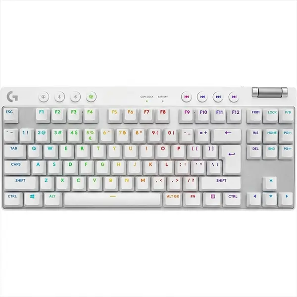 Logitech G PRO X TKL LIGHTSPEED Wireless Gaming Keyboard White, Tenkeyless Layout, GX Tactile Switches, 1ms LIGHTSPEED, LIGHTSYNC RGB