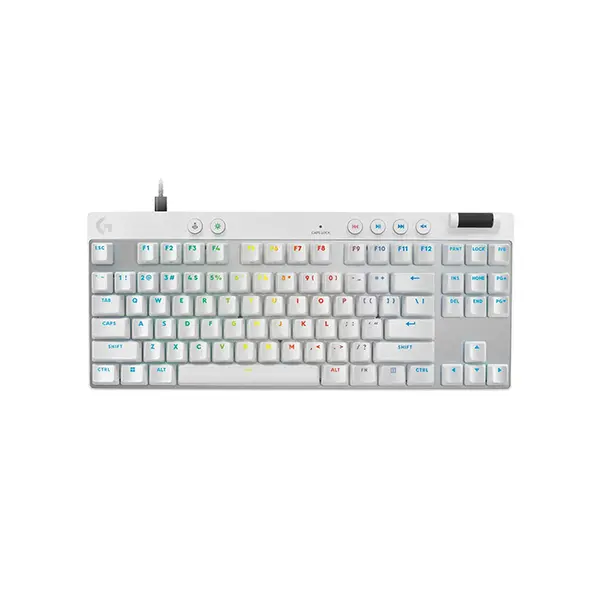 Logitech G PRO X TKL RAPID Gaming Keyboard White, Tenkeyless Layout, Magnetic Analog Switches, 1ms Response, LIGHTSYNC RGB