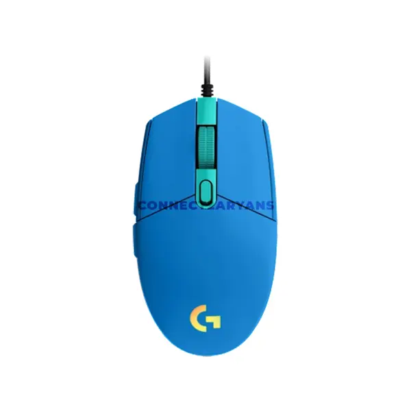Logitech G203 LIGHTSYNC Blue Wired Gaming Mouse, Gaming-Grade Sensor, 200–8000 DPI, 6 Programmable Buttons, LIGHTSYNC RGB with 16.8 Million Colors, Classic 6-Button Design, Logitech G HUB Support