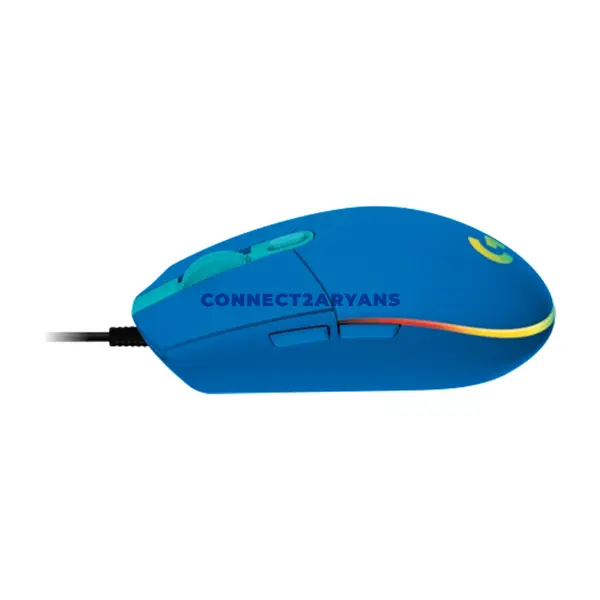 Logitech G203 LIGHTSYNC Blue Wired Gaming Mouse, Gaming-Grade Sensor, 200–8000 DPI, 6 Programmable Buttons, LIGHTSYNC RGB with 16.8 Million Colors, Classic 6-Button Design, Logitech G HUB Support