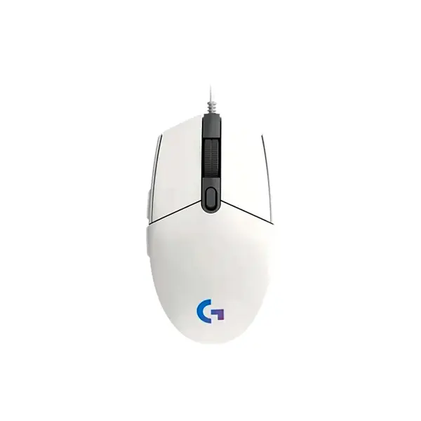 Logitech G203 LIGHTSYNC White RGB Gaming Mouse, 8000 DPI Optical Sensor, Dynamic RGB Lighting Effects, 6 Programmable Buttons, Precision Gaming Mouse