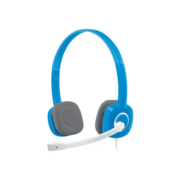 Logitech H150 Dual Pin Stereo Wired Headset Blue Edition, Dual 3.5mm Connector Design, Lightweight Comfort Fit, Everyday Audio Communication Headphones