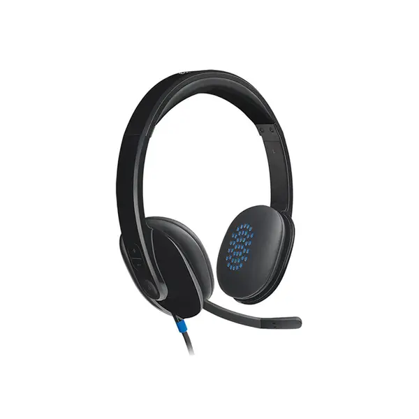 Logitech H540 USB Stereo Wired Headset, Noise-Cancelling Microphone Design, Digital Audio Performance, Calls and Multimedia Headphones