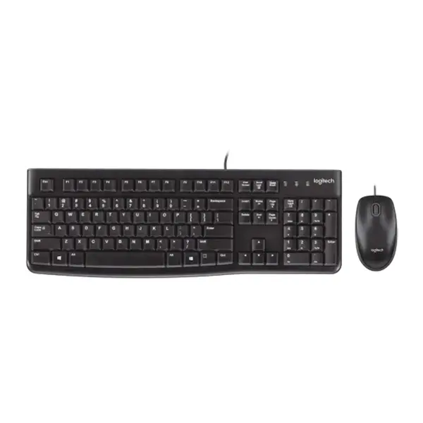 Logitech MK120 USB Wired Keyboard and Mouse Combo, Full-Size Spill-Resistant Keyboard, 1000 DPI Optical Mouse, Plug-and-Play USB Connectivity, Office and Home Productivity Set