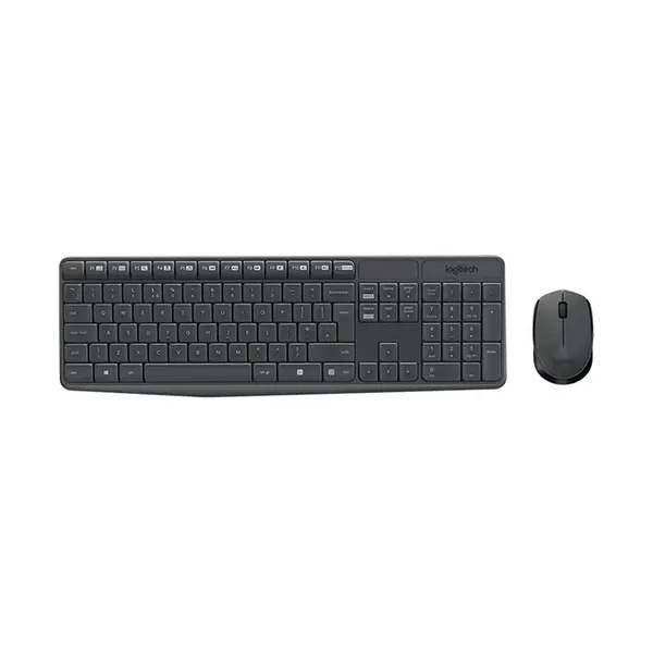 Logitech MK235 Wireless Keyboard and Mouse Combo, Full-Size Layout Design, Durable 2.4GHz Wireless Connectivity, Productivity Office Peripheral Set