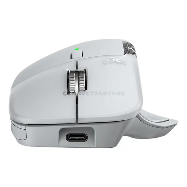 Logitech MX Master 4 for Mac White Silver Wireless Mouse, 8000 DPI Darkfield Sensor, Haptic Feedback, Actions Ring, MagSpeed Scroll Wheel, Bluetooth Low Energy, USB-C Rechargeable, Up to 70-Day Battery, 910-007576