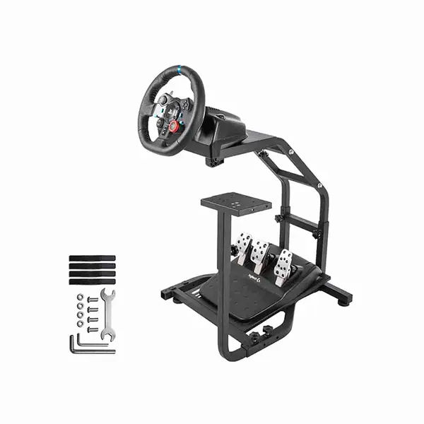 Logitech Adjustable Racing Steering Wheel Stand, Foldable Driving Simulator Wheel Mount Stand, Adjustable Racing Position Design, Stable Racing Wheel Support Platform