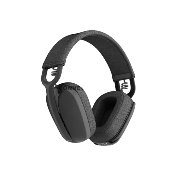 Logitech Zone Vibe 100 Graphite Wireless Bluetooth Headset, 40mm Drivers, Dual Beamforming MEMS Microphones, Bluetooth 5.2, Multipoint Connectivity, Up to 20 Hours Listening & 18 Hours Talk Time, 30m Range, 185g, 981-001213