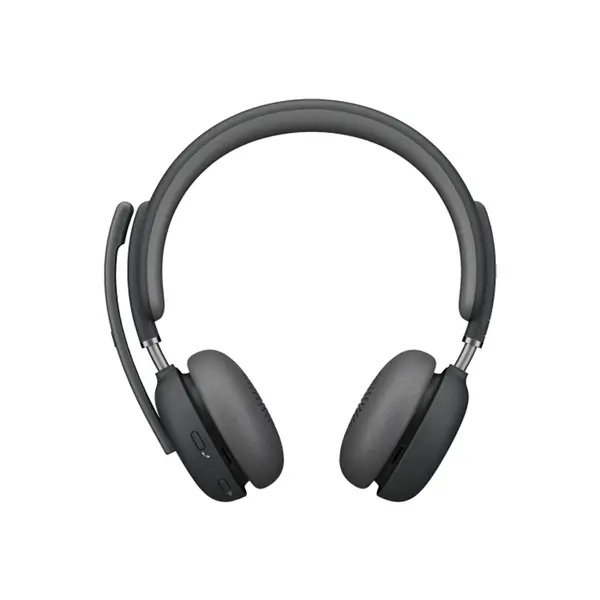 Logitech Zone Vibe Wireless Graphite UC Bluetooth Headset, 40mm Drivers, Dual Beamforming MEMS Microphones, Bluetooth 5.2, USB-C Receiver + USB-A Adapter, Up to 20 Hours Listening, 18 Hours Talk Time, 185g, 981-001199