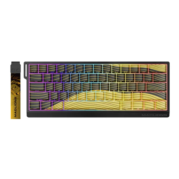 FGG MadLions MAD60 HE Theme Yellow Magnetic Gaming Keyboard, 60% Compact Layout, Hall Effect Switches, Rapid Trigger Technology, Competitive Gaming Keyboard