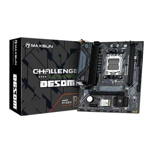 MAXSUN Challenger B650M Wi-Fi V2 Micro-ATX Motherboard, AMD B650 Chipset, AM5 Socket, DDR5 Memory Support, Wi-Fi Connectivity, Ryzen Gaming Platform Motherboard