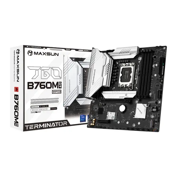 MAXSUN Terminator B760M D4 Wi-Fi6E V2 Micro-ATX Motherboard, Intel B760 Chipset, LGA1700 Socket, PCIe 4.0, Wi-Fi 6E, DDR4 Memory Support