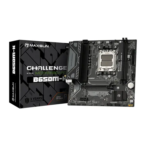 Maxsun MS-Challenger B650M-K Motherboard, AMD B650 Chipset, AM5 Socket, DDR5 6400MHz OC, Micro ATX Form Factor