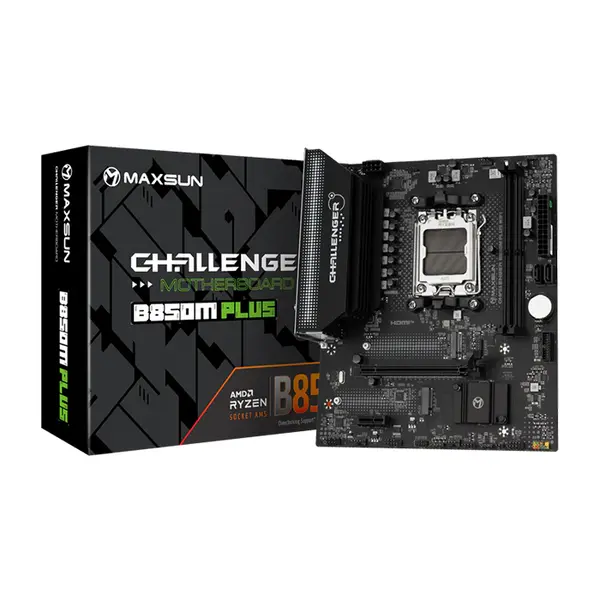 Maxsun MS-Challenger B850M PLUS WIFI Motherboard, AMD B850 Chipset, AM5 Socket, DDR5 6800MHz OC, Micro ATX Form Factor