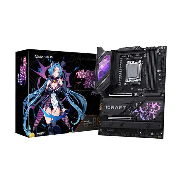 Maxsun MS-iCraft B850 AIGA ATX Motherboard, AMD B850 Chipset, AM5 Socket Support, DDR5 Memory Up to 8400MHz OC, PCIe 5.0 Ready, High-Performance Gaming Motherboard