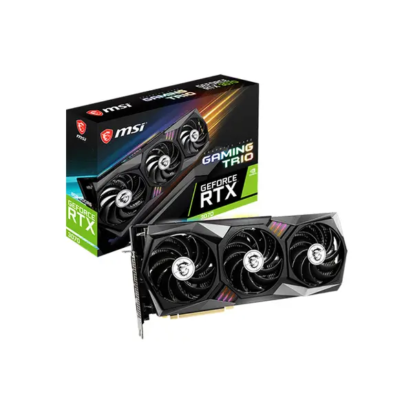 MSI GeForce RTX 3070 GAMING TRIO 8GB Graphics Card, 8GB GDDR6 Memory, Triple Fan RGB Cooling System, High-Performance NVIDIA Ampere Gaming GPU
