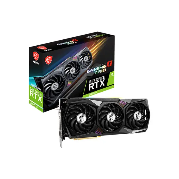 MSI GeForce RTX 3070 Ti GAMING X TRIO 8GB Graphics Card, 8GB GDDR6X Memory, Factory Overclocked Performance, TRI FROZR Triple Fan Cooling System, NVIDIA Ampere Gaming GPU