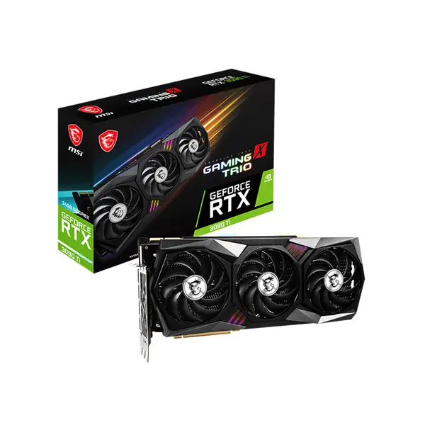 MSI GeForce RTX 3090 Ti GAMING X TRIO 24GB Graphics Card, 24GB GDDR6X Factory Overclocked Triple Fan High-End Gaming GPU