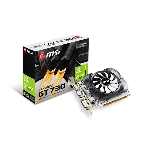 MSI GeForce GT 730 N730-4GD3V2 Graphics Card, 4GB DDR3 Memory, Multi-Display Support, Low Power Consumption Design, Entry-Level Desktop Graphics GPU